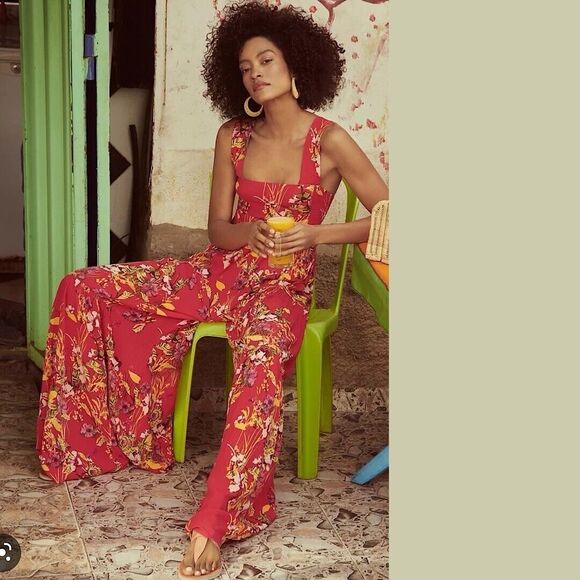 NWT Free People ONE Aloha One Piece Wide Leg Floral Jumpsuit Size Xs - Picture 5 of 11